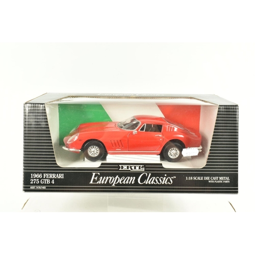 25 - SEVEN BOXED  METAL DIECAST MODEL CARS, to inclue a Maisto Ferrari 550 Maranell 1:18 scale in red, mo... 