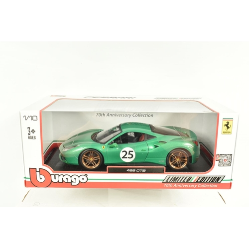 31 - SIX BOXED METAL DIECAST 1:18 SCALE MODEL FERRARIS, to include a Bburago 250 GTO 1962 in red, model n... 