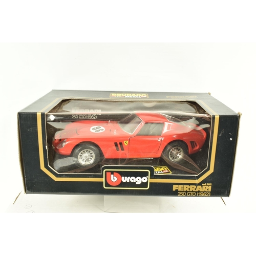 31 - SIX BOXED METAL DIECAST 1:18 SCALE MODEL FERRARIS, to include a Bburago 250 GTO 1962 in red, model n... 