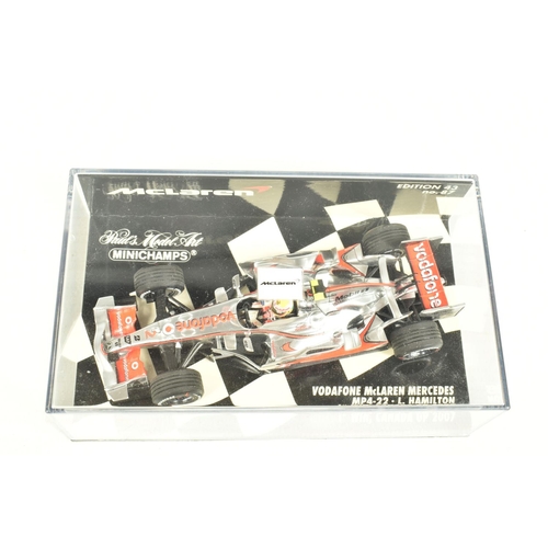 39 - SEVEN MINICHAMP  1.43 SCALE DIECAST MODELS, to includea Williams Renault FW16 Winner British GP July... 