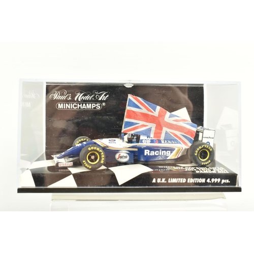 39 - SEVEN MINICHAMP  1.43 SCALE DIECAST MODELS, to includea Williams Renault FW16 Winner British GP July... 