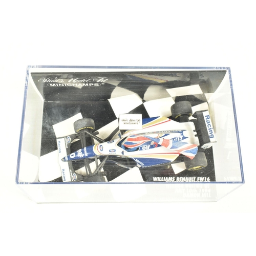 39 - SEVEN MINICHAMP  1.43 SCALE DIECAST MODELS, to includea Williams Renault FW16 Winner British GP July... 