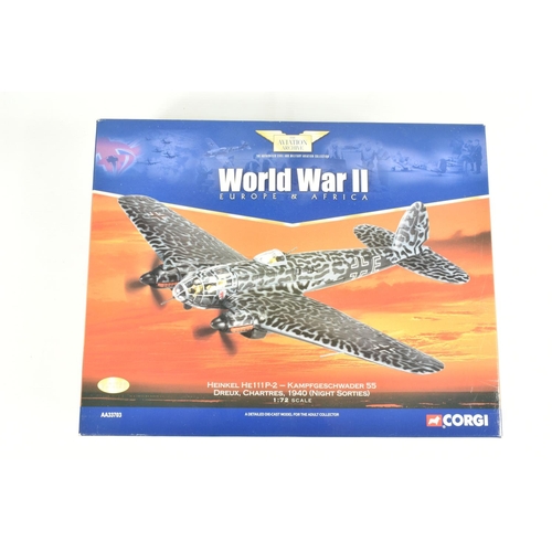 4 - TWO BOXED 1:72 SCALE CORGI AVIATION ARCHIVE COLLECTOR SERIES MODEL MILITARY AIRCRAFTS, to include a ... 