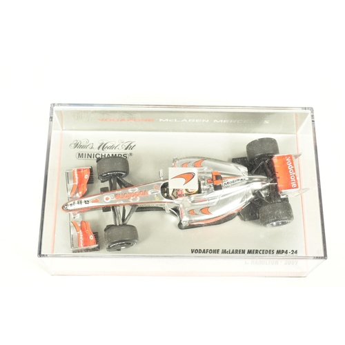 41 - EIGHT MINICHAMP 1.43 SCALE DIECAST MODELS, to include a a Vodafone McLaren Mercedes MP4-27 J Button ... 