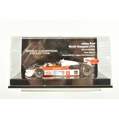 41 - EIGHT MINICHAMP 1.43 SCALE DIECAST MODELS, to include a a Vodafone McLaren Mercedes MP4-27 J Button ... 