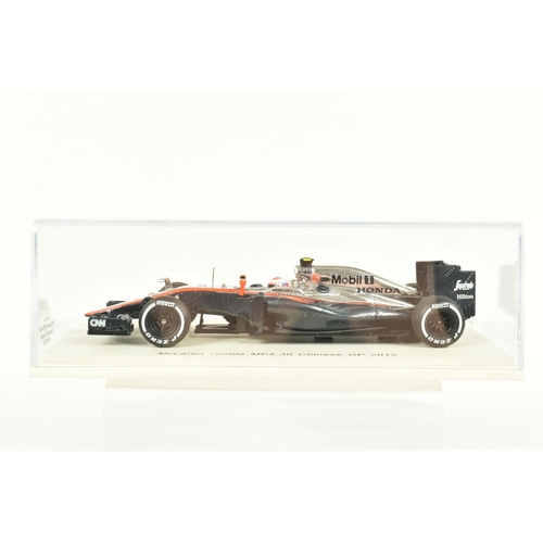 44 - SIX SPARK MODEL 1.43 SCALE DIECAST MODELS, to include a Vodafone McLaren Mercedes MP4-27 Australian ... 