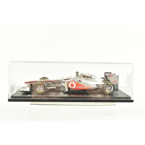 44 - SIX SPARK MODEL 1.43 SCALE DIECAST MODELS, to include a Vodafone McLaren Mercedes MP4-27 Australian ... 