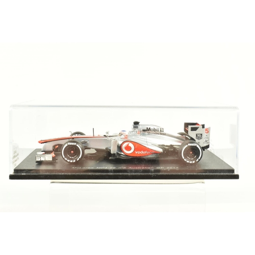 44 - SIX SPARK MODEL 1.43 SCALE DIECAST MODELS, to include a Vodafone McLaren Mercedes MP4-27 Australian ... 