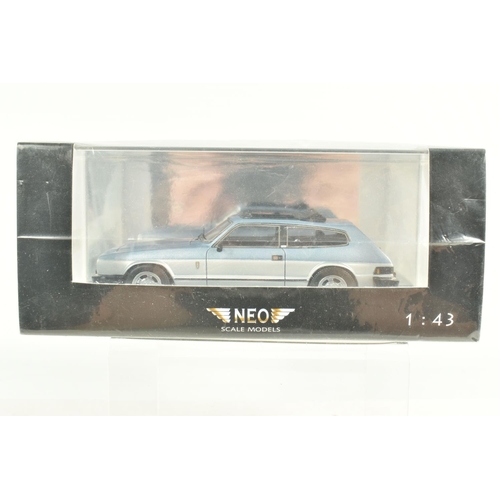 51 - THREE BOXED NEO 1:43 SCALE RESIN MODEL CARS, to include a Daimler XJ Mark III Double Six Vandenplas ... 