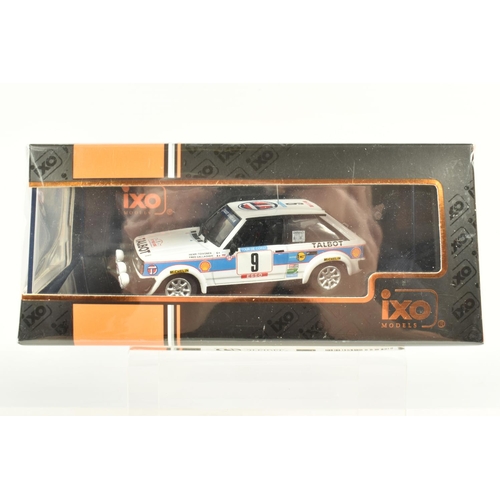 54 - SIX BOXED 1:43 SCALE DIECAST MODEL RACE CARS, to include an IXO MG Metro 6R4, model no. RAC116, an I... 