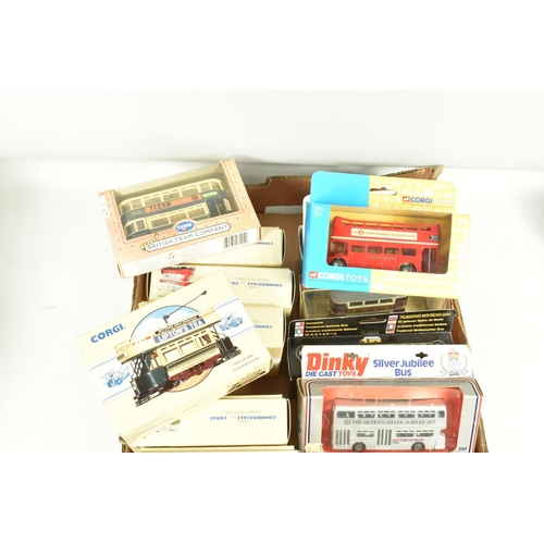 102 - A QUANTITY OF BOXED AND UNBOXED DIECAST LORRY, TRUCK, BUS AND TRAM MODELS, to include boxed limited ... 