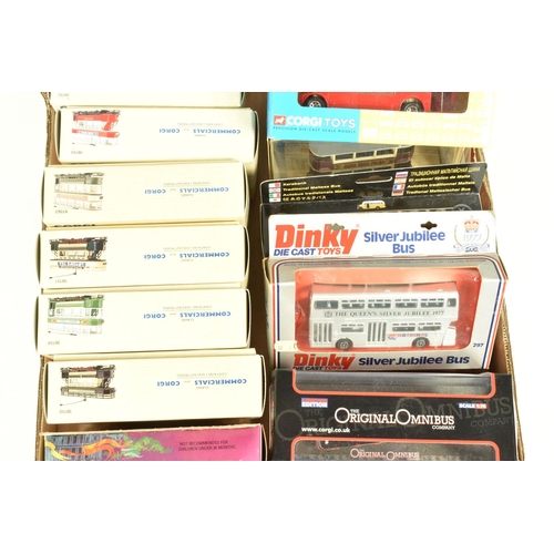 102 - A QUANTITY OF BOXED AND UNBOXED DIECAST LORRY, TRUCK, BUS AND TRAM MODELS, to include boxed limited ... 