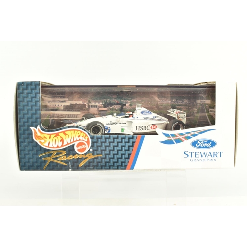 58 - SIX BOXED 1:43 SCALE MINICHAMPS AND HOT WHEELS DIECAST MODEL FORMULA 1 RACE CARS, to include a Minic... 