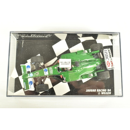 58 - SIX BOXED 1:43 SCALE MINICHAMPS AND HOT WHEELS DIECAST MODEL FORMULA 1 RACE CARS, to include a Minic... 