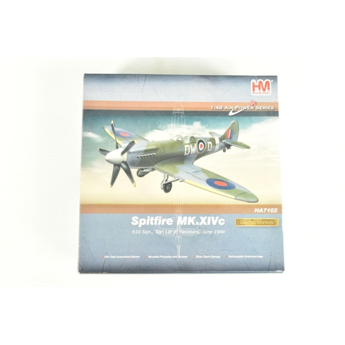 65 - FOUR BOXED 1:48 SCALE HOBBYMASTER AIR POWER SERIES DIECAST MODEL SPITFIRE AIRCRAFTS , to include a L... 