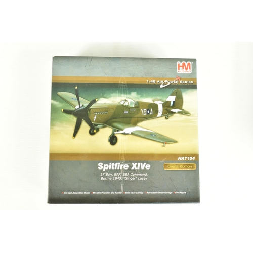 65 - FOUR BOXED 1:48 SCALE HOBBYMASTER AIR POWER SERIES DIECAST MODEL SPITFIRE AIRCRAFTS , to include a L... 