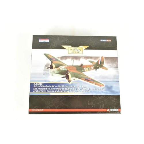 68 - TWO LIMITED EDITION 1:72 SCALE CORGI AVIATION ARCHIVE DIECAST MODEL AIRCRAFTS, the first is a Bristo... 