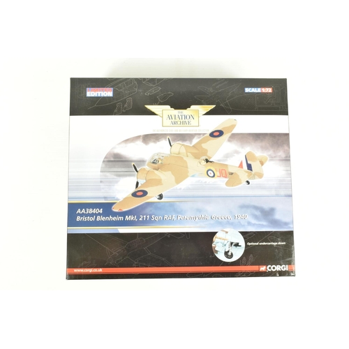 68 - TWO LIMITED EDITION 1:72 SCALE CORGI AVIATION ARCHIVE DIECAST MODEL AIRCRAFTS, the first is a Bristo... 