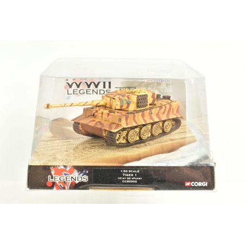 69 - A COLLECTION OF CORGI MILITARY DIECAST MODEL AIRCRAFTS AND TANKS, the first is an Aviation Archive W... 