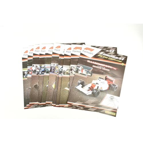 72 - TWO TRAYS OF DISPLAYED FORMULA 1 CARS AND MATCHING FORMULA 1 THE CAR COLLECTION MAGAZINES, an almost... 