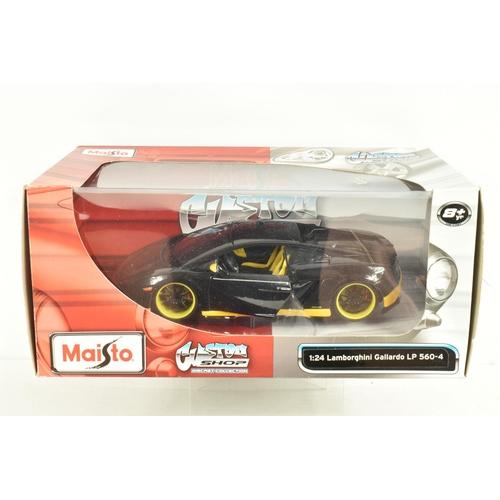 73 - TEN BOXED 1:24 SCALE DIECAST MODEL SPORT CARS, to include a  MotorMax Pagani 2012 Huayra Roadster in... 