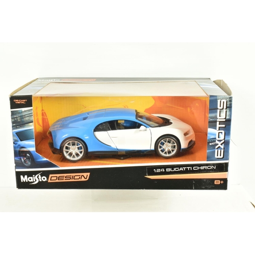 73 - TEN BOXED 1:24 SCALE DIECAST MODEL SPORT CARS, to include a  MotorMax Pagani 2012 Huayra Roadster in... 