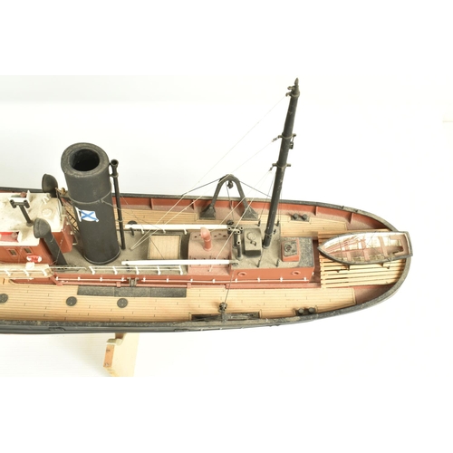 77 - A CONSTRUCTED WOODEN RADIO CONTROL MODEL KIT OF A FISHING TRAWLER, has been constructed and finished... 