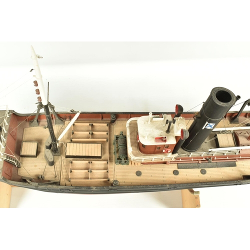 77 - A CONSTRUCTED WOODEN RADIO CONTROL MODEL KIT OF A FISHING TRAWLER, has been constructed and finished... 