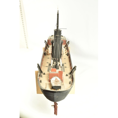 77 - A CONSTRUCTED WOODEN RADIO CONTROL MODEL KIT OF A FISHING TRAWLER, has been constructed and finished... 