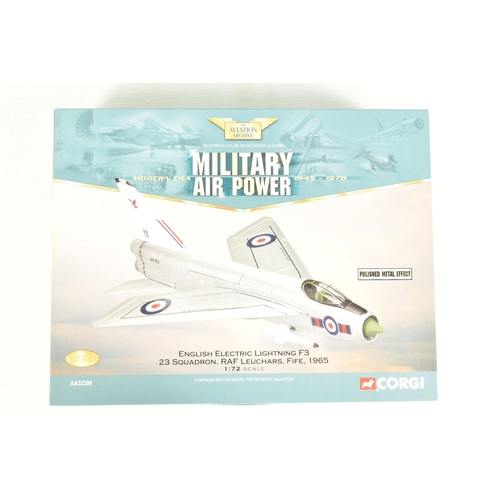 82 - FOUR BOXED CORGI AVIATION ARCHIVES 1:72 SCALE MODEL AIRCRAFTS, to include a Ltd Edition Eurofighter ... 