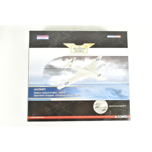 83 - THREE BOXED CORGI AVIATION ARCHIVE 1:72 SCALE MODEL AIRCRAFTS, to include a HS Buccaneer No. 208 Sqn... 