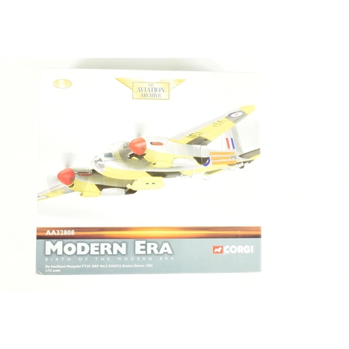 84 - FIVE BOXED CORGI AVIATION ARCHIVE 1:72 SCALE MODEL AIRCRAFTS, to include a Gloster Meteor F.Mk.8, it... 