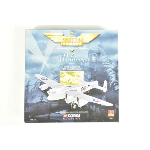 85 - FIVE BOXED 1:44 SCALE CORGI AVIATION ARCHIVE DIECAST MOEL MILITARY AIRCRAFTS, the first is a first i... 