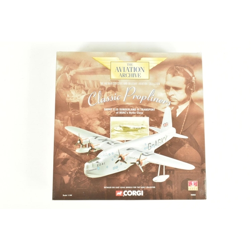 86 - FIVE BOXED 1:44 SCALE CORGI CLASSICS AVIATION ARCHIVE DIECAST MODEL AIRCRAFTS, comprised of four Fro... 