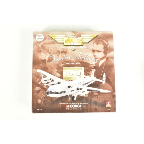 86 - FIVE BOXED 1:44 SCALE CORGI CLASSICS AVIATION ARCHIVE DIECAST MODEL AIRCRAFTS, comprised of four Fro... 