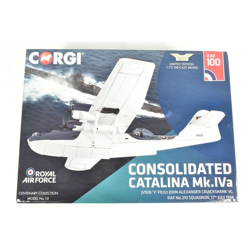 87 - TWO BOXED CORGI DIECAST MODEL AIRCRAFTS KITS, the first is an Aviation Archive 1:72 scale Limited Ed... 