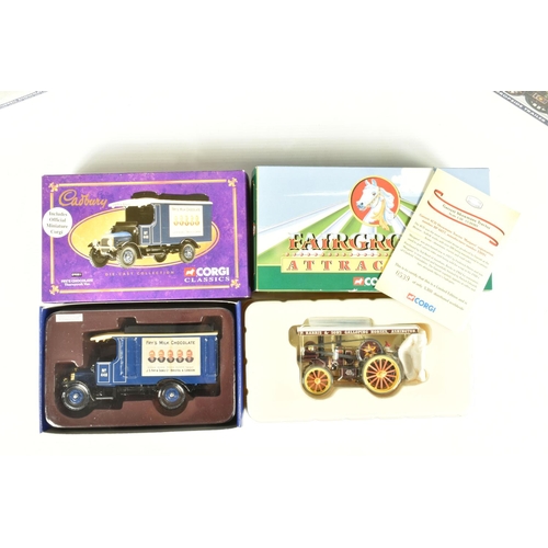 88 - A BOX CONTAINING A VARIETY OF CORGI VINTAGE DIECAST MODEL VEHICLES, to include a Vintage Glory limit... 