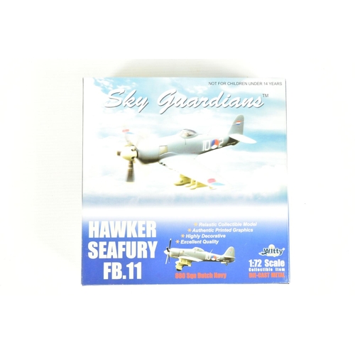 92 - A COLLECTION OF FOUR SKY GUARDIANS AND TWO GEMINI ACES 1:72 SCALE DIECAST MODEL AIRCRAFTS, the first... 