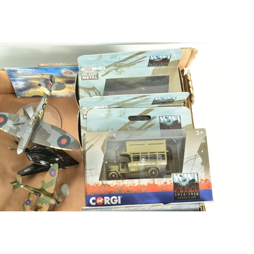 99 - A QUANTITY OF BOXED AND UNBOXED MODERN CORGI MILITARY AND AIRCRAFT MODELS, to include WWI 1914 - 191... 