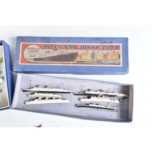 106 - A BOXED DINKY TOYS AEROPLANES GIFT SET, No.40, in the blue box with red and green label to lid, red ... 