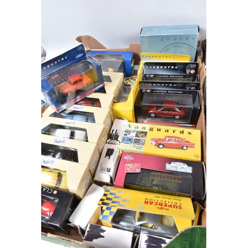 116 - A QUANTITY OF ASSORTED BOXED MODERN DIECAST VEHICLES, to include limited edition Corgi Vanguards inc... 