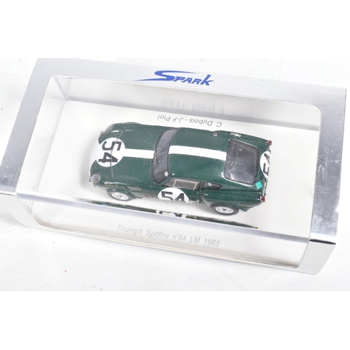 125 - FOUR BOXED SPARK TRIUMPH SPITFIRE MODELS, the first is a no.52 LM 1965 D.Hobbs-R.Slotemaker, numbere... 