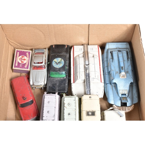 130 - A QUANTITY OF BOXED AND UNBOXED ASSORTED PLAYWORN DIECAST VEHICLES,  majority are Dinky and Corgi ca... 