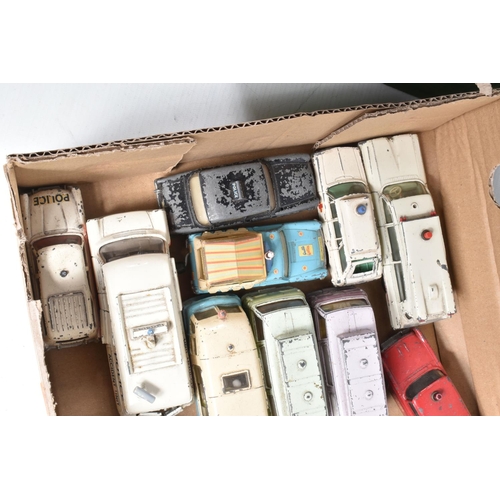 130 - A QUANTITY OF BOXED AND UNBOXED ASSORTED PLAYWORN DIECAST VEHICLES,  majority are Dinky and Corgi ca... 