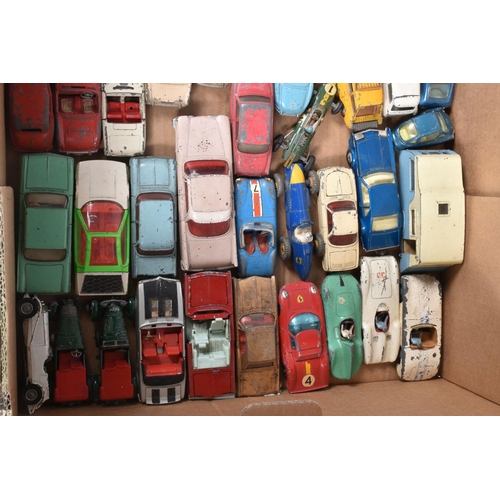 130 - A QUANTITY OF BOXED AND UNBOXED ASSORTED PLAYWORN DIECAST VEHICLES,  majority are Dinky and Corgi ca... 