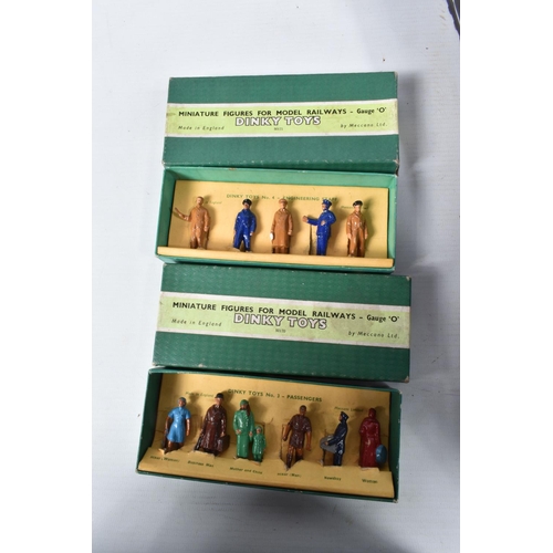 136 - A QUANTITY OF ASSORTED DIECAST FIGURES AND VEHICLES ETC., to include two boxed Dinky Toys O gauge Mi... 