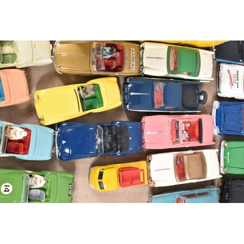 140 - A COLLECTION OF UNBOXED AND ASSORTED DIECAST TRIUMPH SPORTS CAR MODELS, assorted TR2, TR3, Spitfire,... 