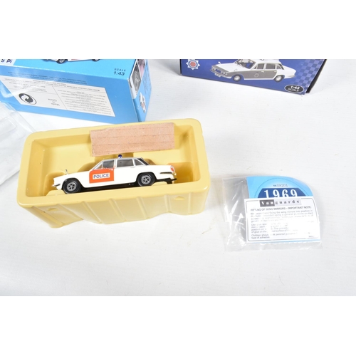 148 - ELEVEN BOXED 1:43 SCALE DIECAST  TRIUMPH MODEL POLICE VEHICLES, to include a Vanguards 2.5 PI West M... 