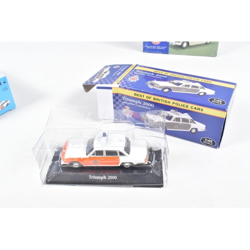 148 - ELEVEN BOXED 1:43 SCALE DIECAST  TRIUMPH MODEL POLICE VEHICLES, to include a Vanguards 2.5 PI West M... 