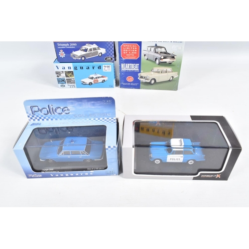 148 - ELEVEN BOXED 1:43 SCALE DIECAST  TRIUMPH MODEL POLICE VEHICLES, to include a Vanguards 2.5 PI West M... 